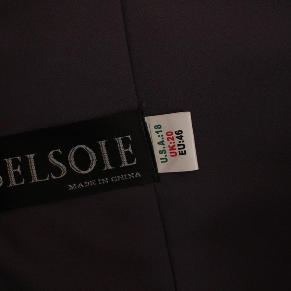 2000's NWT Plus Size Purple Satin Belsoie Off the Shoulder Pleated Evening Gown - Picture 8 of 8